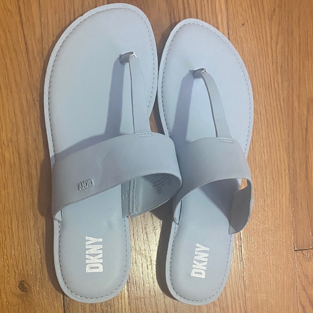 DKNY Sky Blue Thong Sandals - Picture 3 of 5